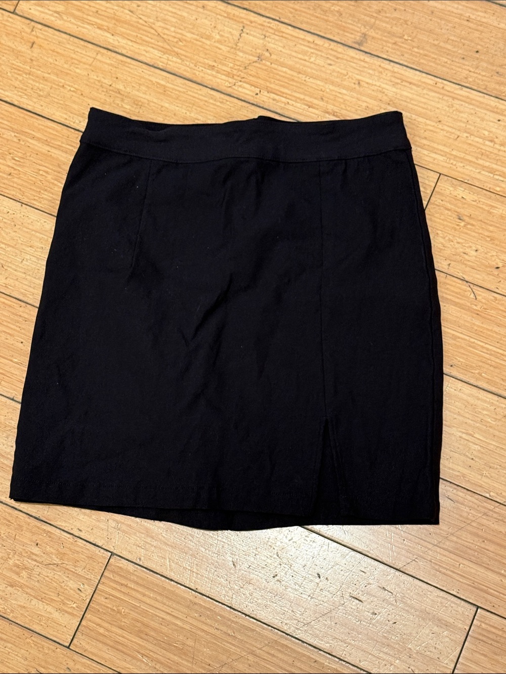 Garage Black Mini Skirt - Sleek Straight Silhouette